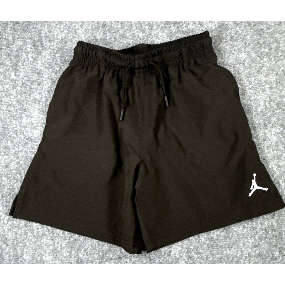 Jordan Boys Small 8-10Yrs Black Athletic Gym Shorts Jumpman Logo Drawstring NWT